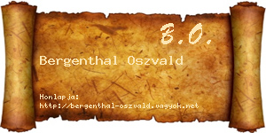 Bergenthal Oszvald névjegykártya